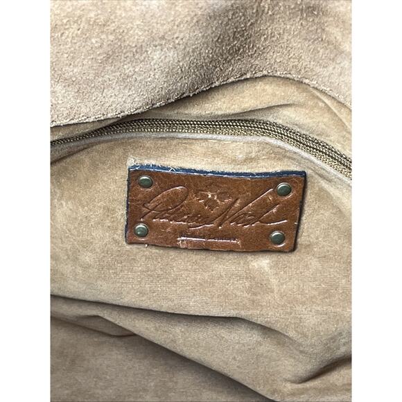 Patricia Nash Tooled Embossed Leather Vienna Satchel Handbag Brown Tote Bag - Picture 11 of 16